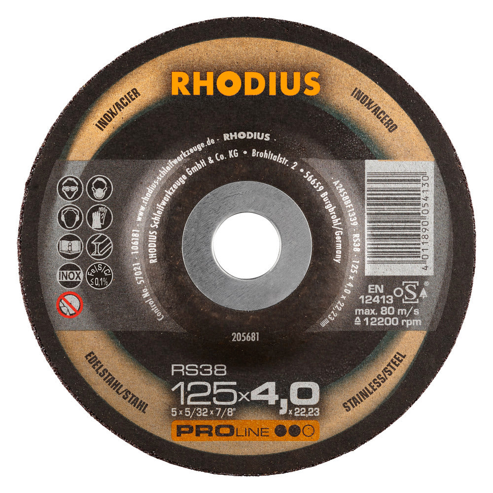 RHODIUS RS38 Slibeskive 125x4x22,23 (25 stk.) 