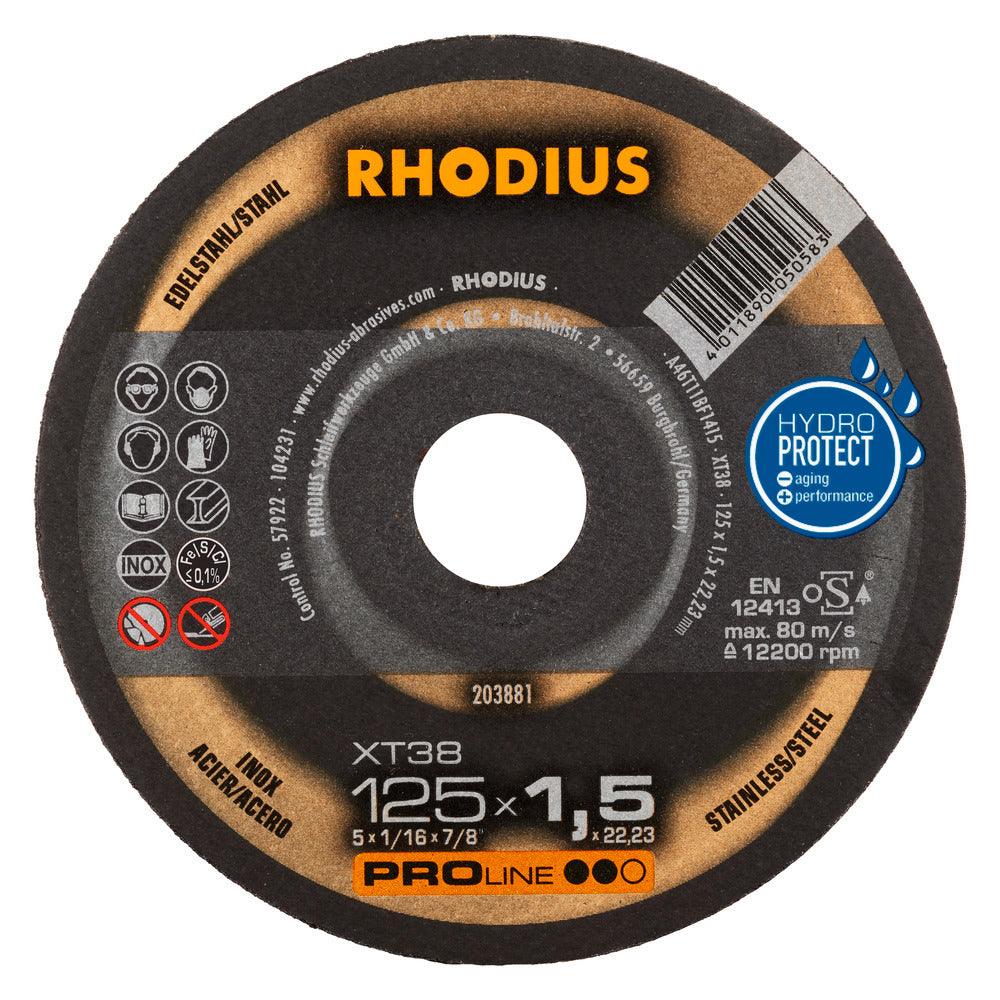 RHODIUS XT38 Skæreskive 125x1,5x22,23 (50 stk./pakke) 