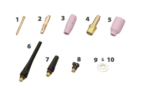 Gasdæksel Tig nr. 6 3/8" x 2 stk.