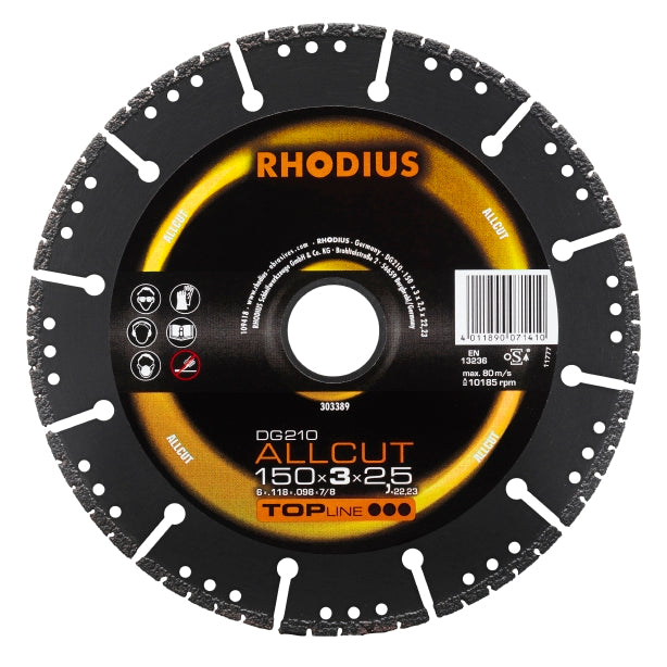 RHODIUS DG210 ALLCUT 150x3,0x2,5x22,23 