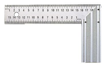 Firkantbeslag med måleskala i rustfrit stål 250 mm