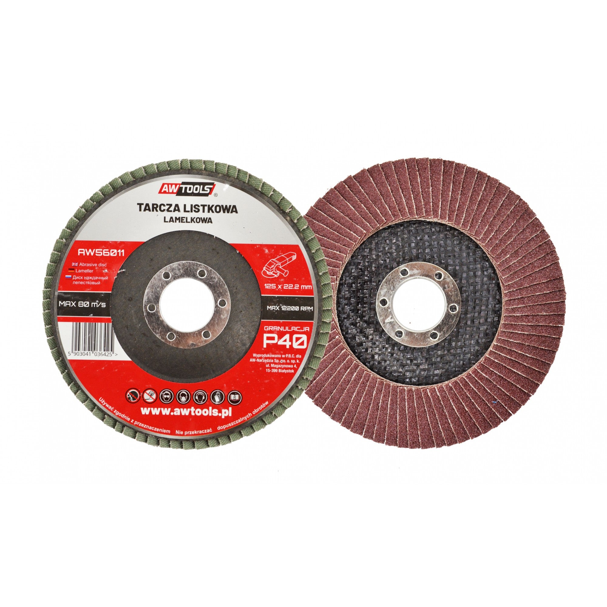 Lamelslibeskive 125 mm – forskellige kornstørrelser