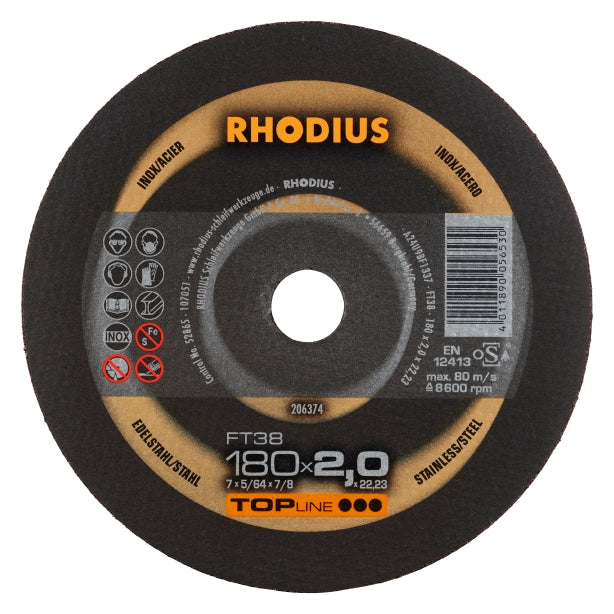 RHODIUS FT38 Skæreskive 180x2.0 (25 stk./pakke) 
