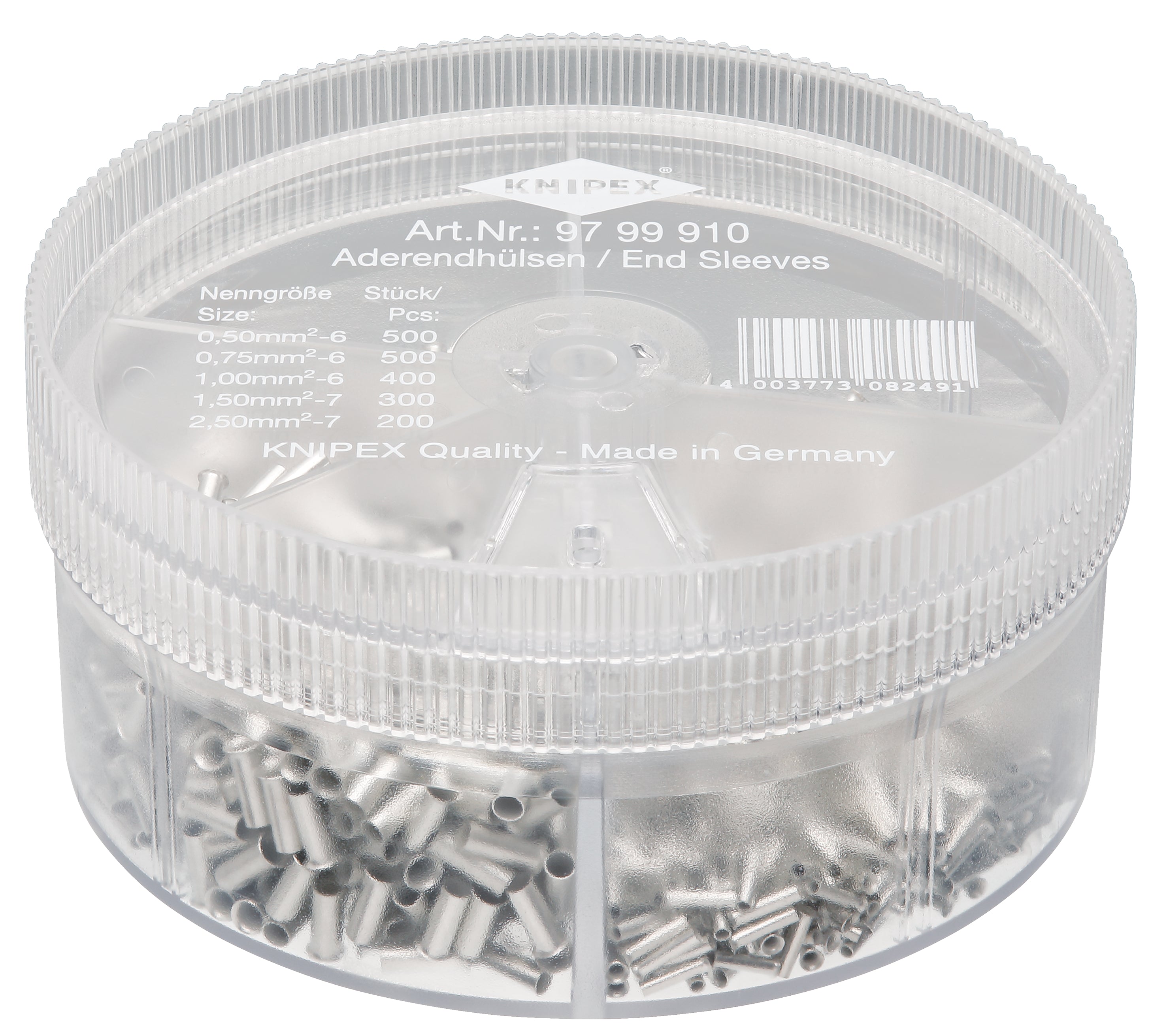 KNIPEX sortimentskasser med uisolerede endehylstre