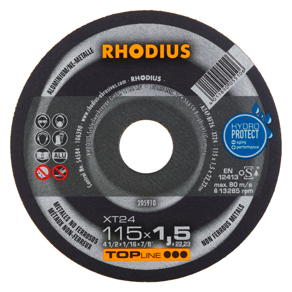RHODIUS XT24 hætte 115x1,5 alu (50/pak) 