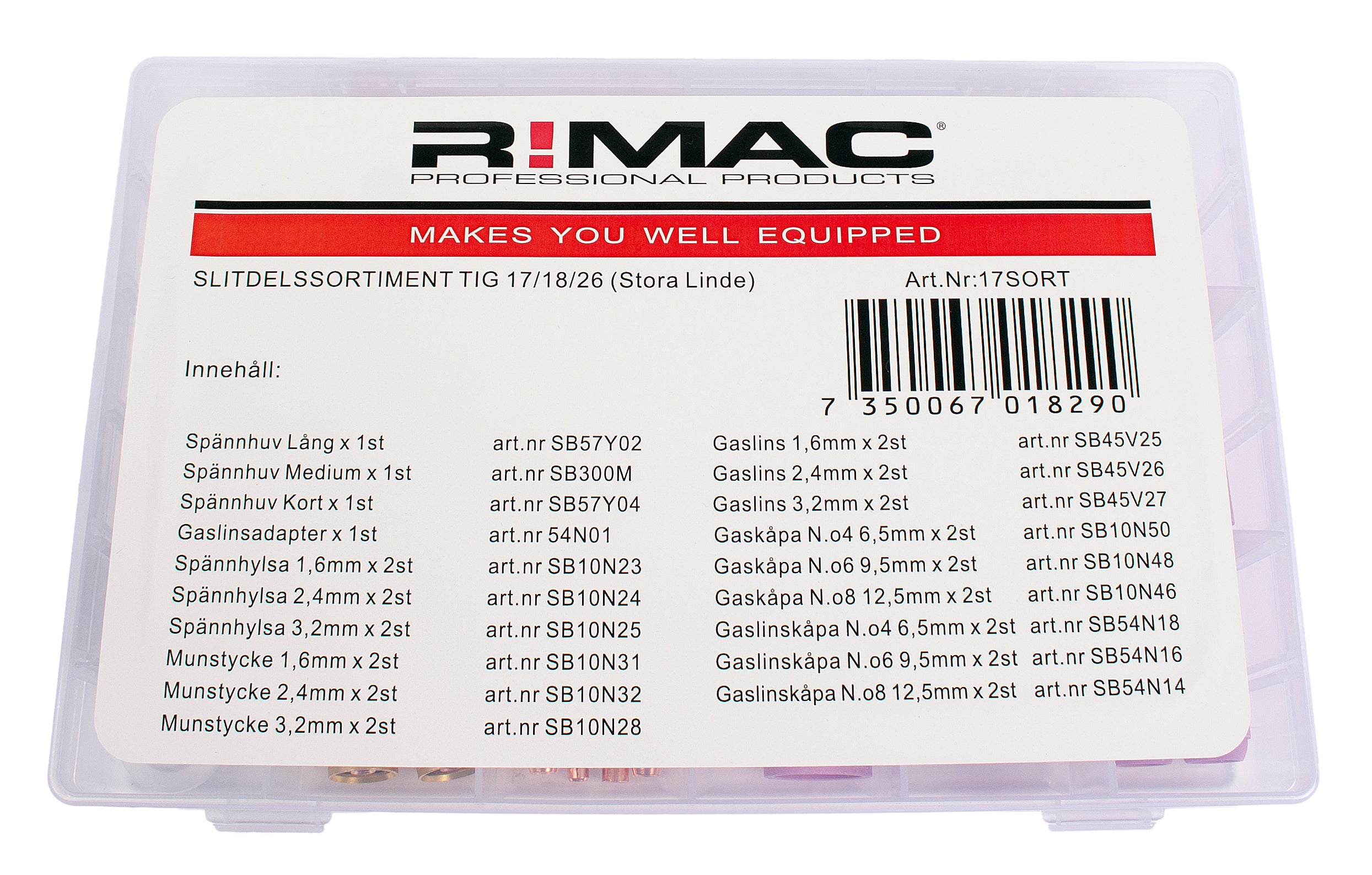 Sliddelesortiment 17/26/18 (stor Linde)