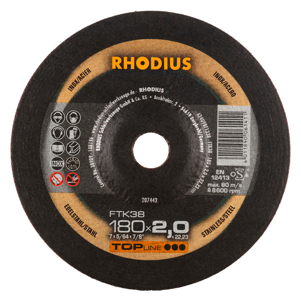 RHODIUS FTK38 Skæreskive 180x2,0x22,23 (25 stk.) 